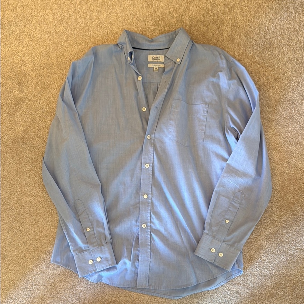 Croft & Barrow Blue Dress Shirt with Button-Down Collar
